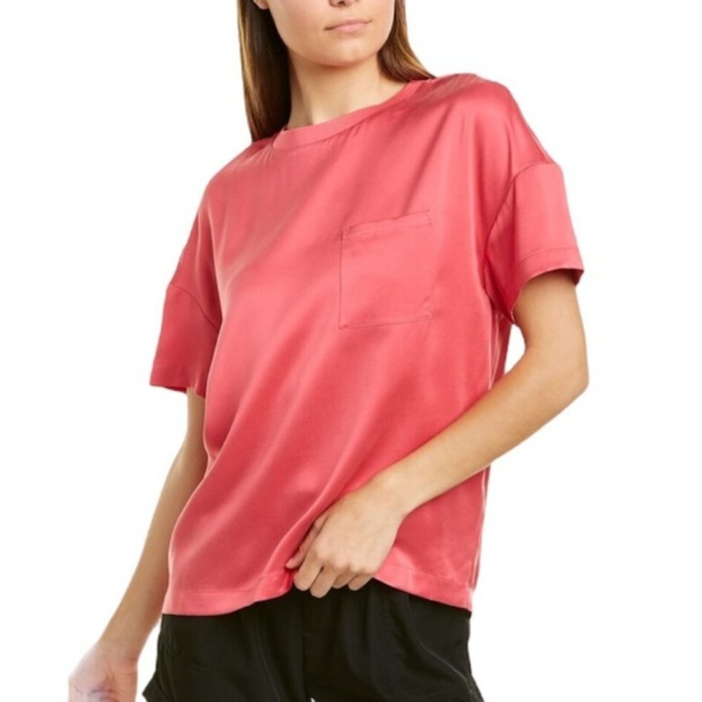 NWT Badgley Mischka Degrade Silk Top, CORAL, Sizes XS & S ONLY - ATHLEISURE Wear